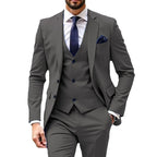Luxury Customized Dress Suit for Men 3 Pieces Blazer Vest and Pant Set Peak Lapel Formal Slim Fit Business Wedding Suit for Men