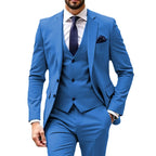 Luxury Customized Dress Suit for Men 3 Pieces Blazer Vest and Pant Set Peak Lapel Formal Slim Fit Business Wedding Suit for Men