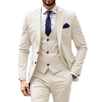 Luxury Customized Dress Suit for Men 3 Pieces Blazer Vest and Pant Set Peak Lapel Formal Slim Fit Business Wedding Suit for Men