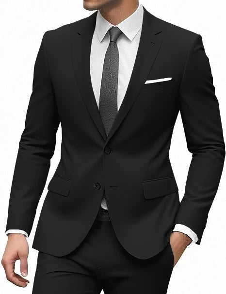 Elegant Suit for Men 2 Pieces Blazer and Pants Set Luxury Notched Lapel Tuxedo Suits for Men Formal Wedding Dresses Gentleman